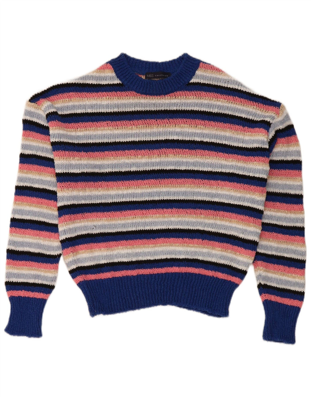 Marks & Spencer Damen-Pullover mit Rundhalsausschnitt, Gr. 10, Größe S, mehrfarbig