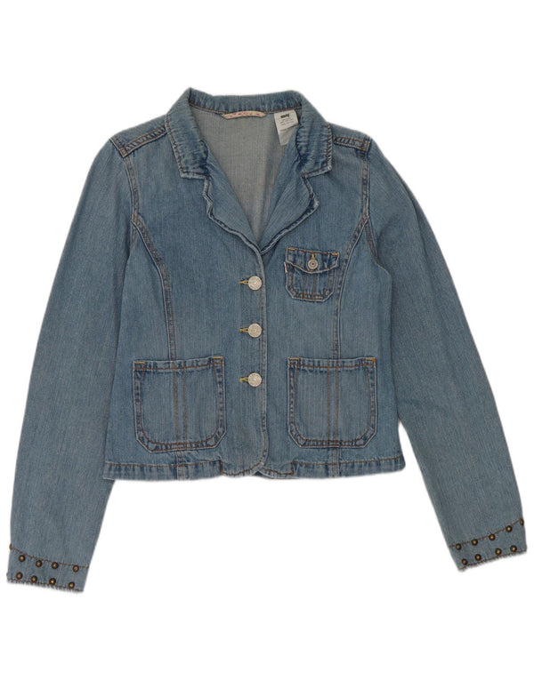 Levi's Damen-Jeansblazer mit 3 Knöpfen, UK 16, Größe L, Blau, Baumwolle