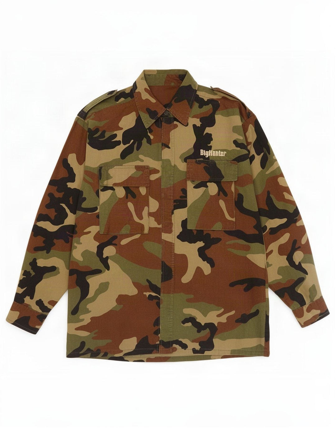 Big Hunter Herren-Militärhemd, mittelgroß, mehrfarbig, Camouflage-Baumwolle
