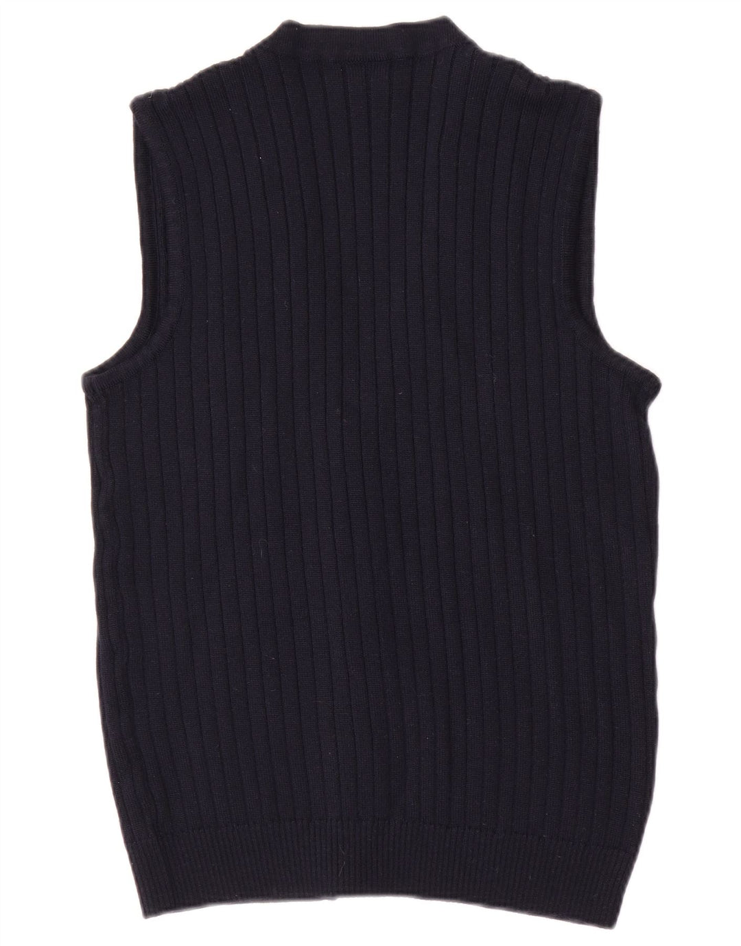 Vintage Herren Ärmelloser Cardigan Pullover Klein Marineblau