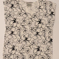 VINTAGE Womens T-Shirt Top UK 16 Large White Floral Polyester Vintage Vintage and Second-Hand Vintage from Messina Hembry 