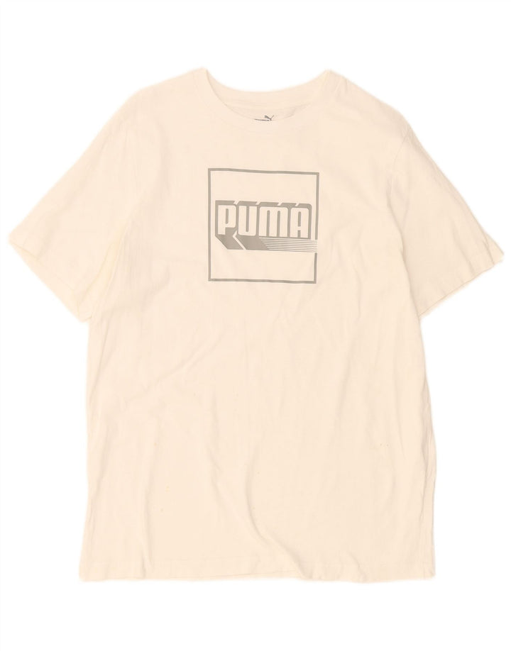 Puma Herren T-Shirt mit Grafik, Größe L, Weiß