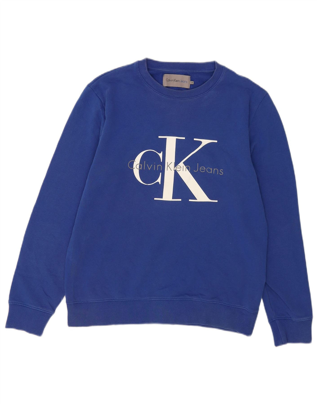 Calvin Klein Jeans Herren-Sweatshirt mit Grafik, mittelblaue Baumwolle
