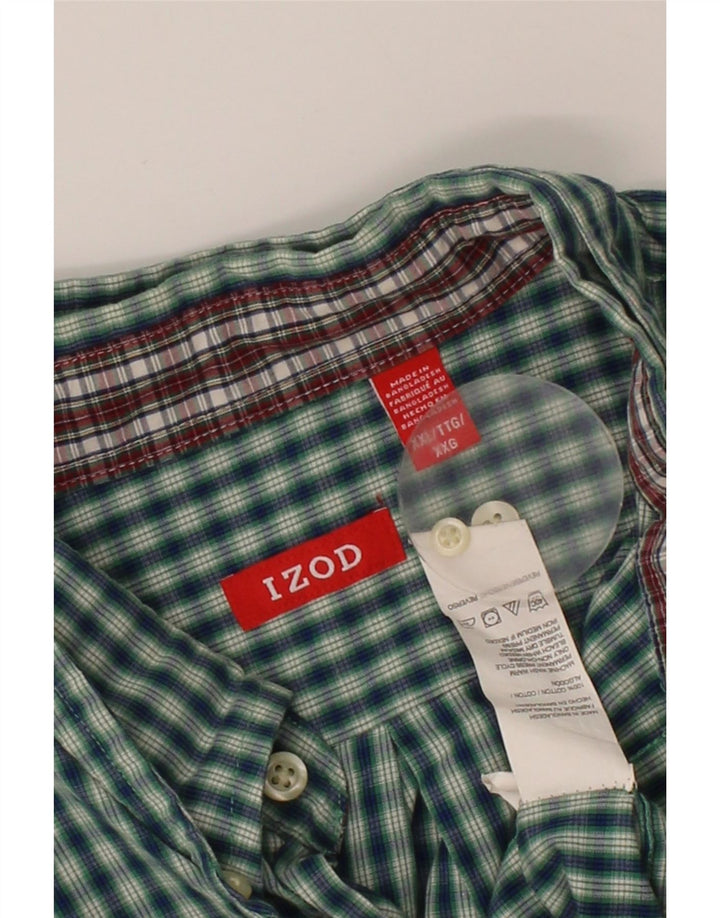 IZOD Mens Shirt 2XL Turquoise Check Cotton Vintage Izod and Second-Hand Izod from Messina Hembry 