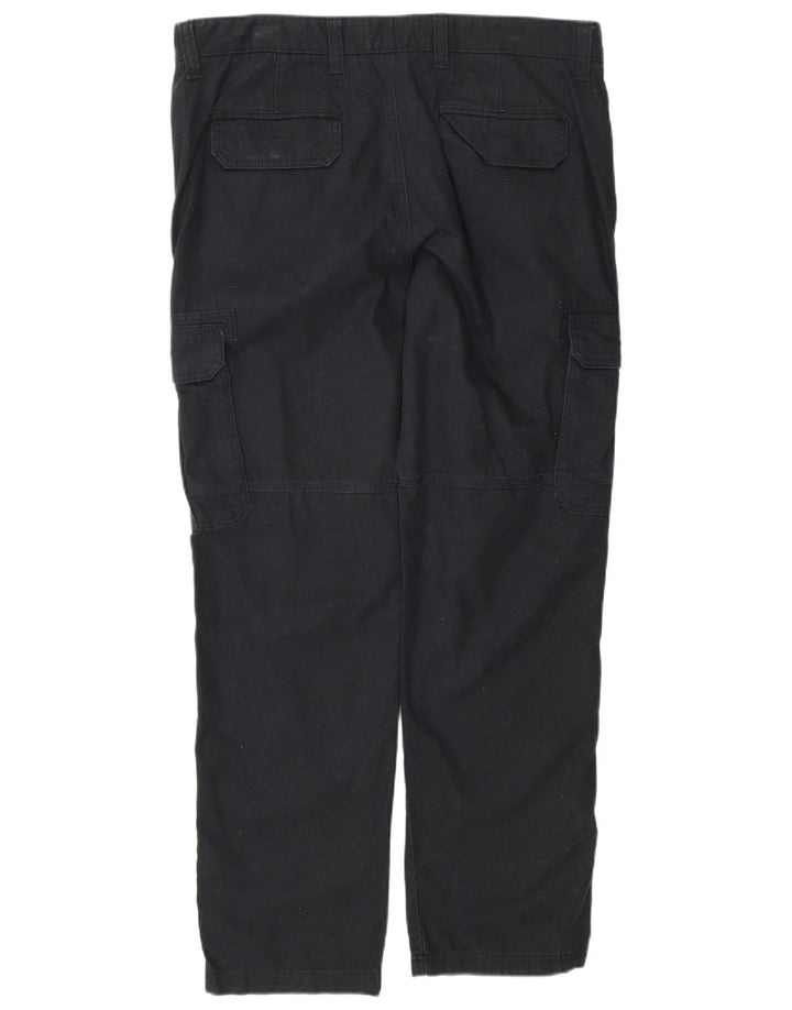 Gerade Herren-Cargohose von Marks & Spencer, W38, L31, schwarze Baumwolle