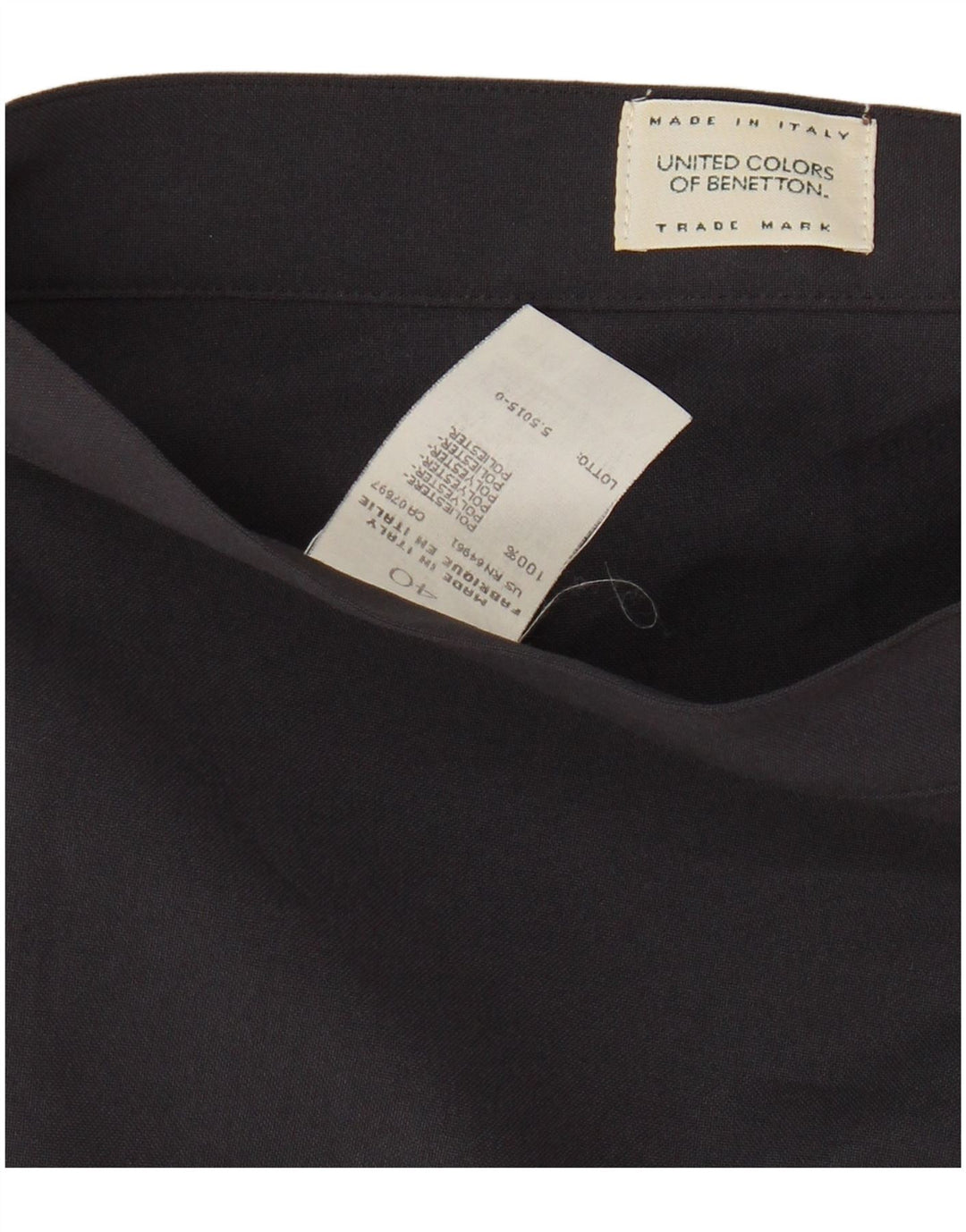 Benetton Damen Minirock IT 40 Small W26 Marineblau Polyester
