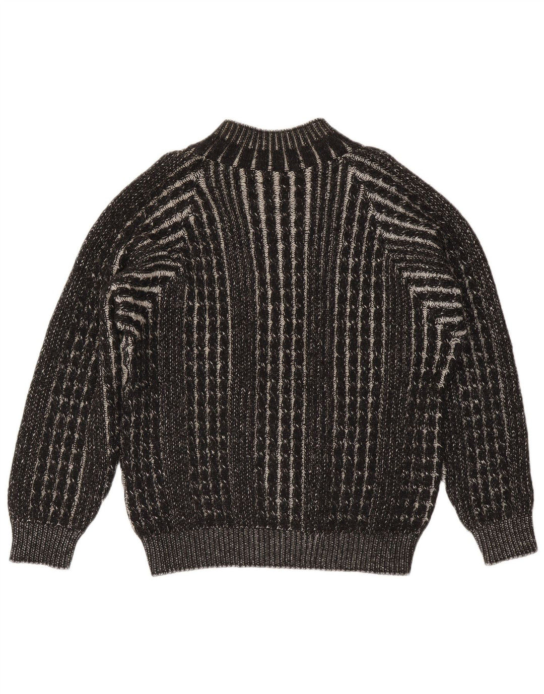 Pitti Herren-Pullover mit V-Ausschnitt, groß, schwarz, geometrisch