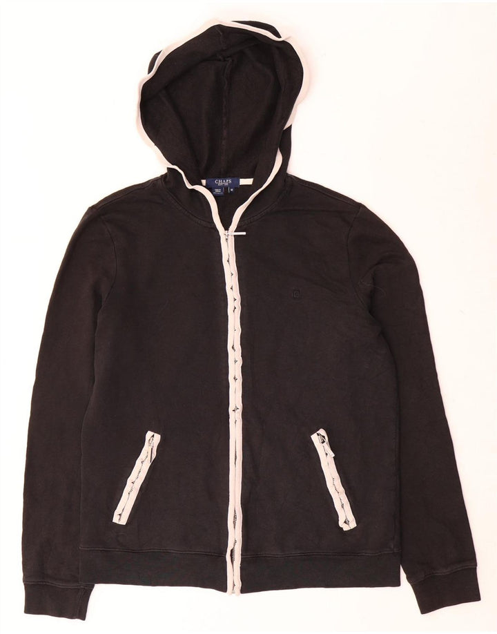Chaps Damen Zip Hoodie Pullover UK 14 Medium Schwarz