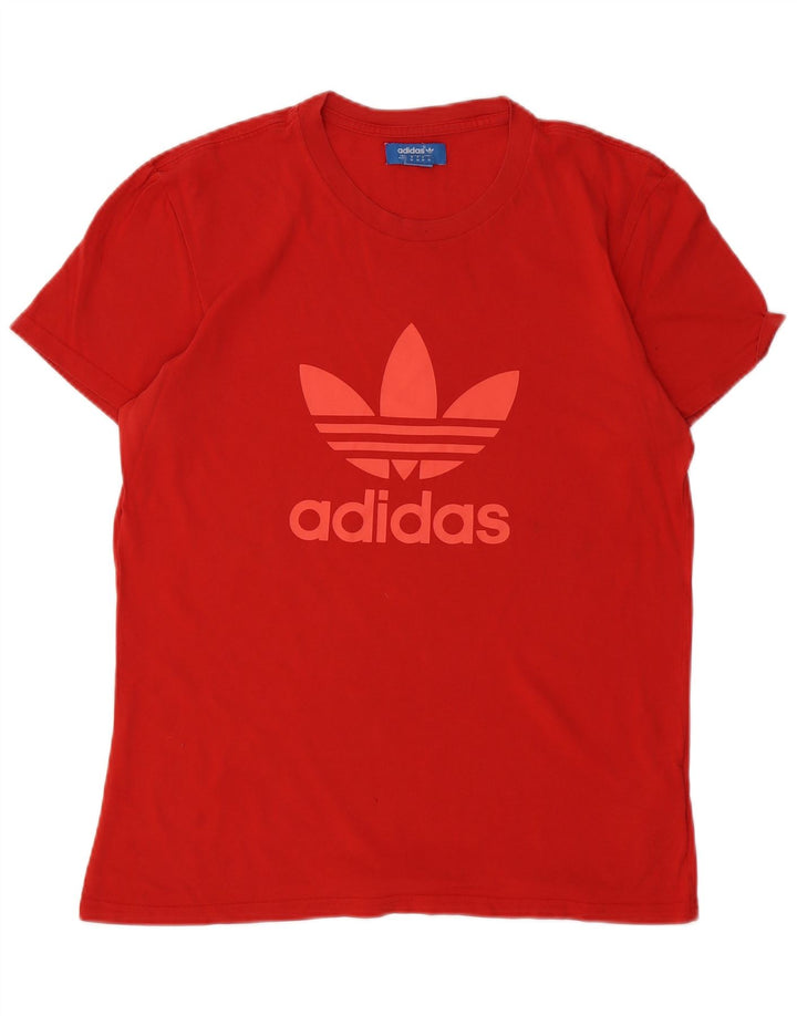 ADIDAS Herren Grafik-T-Shirt-Oberteil aus mittelroter Baumwolle