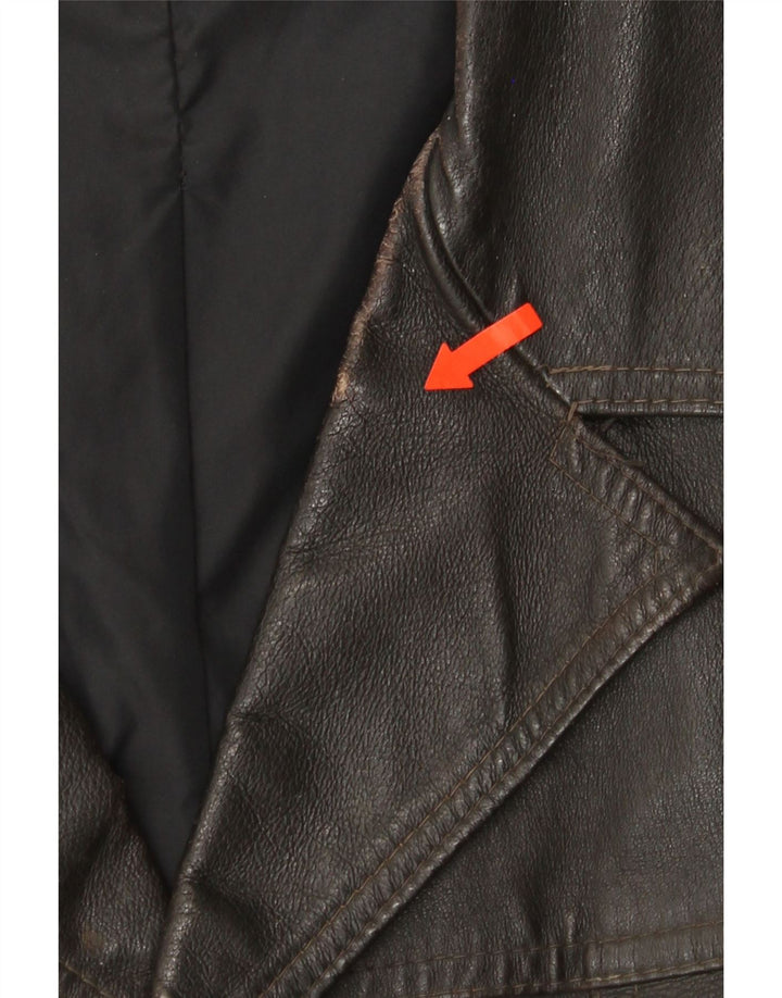 VINTAGE Mens Leather Jacket UK 42 XL Black Classic Vintage Vintage and Second-Hand Vintage from Messina Hembry 