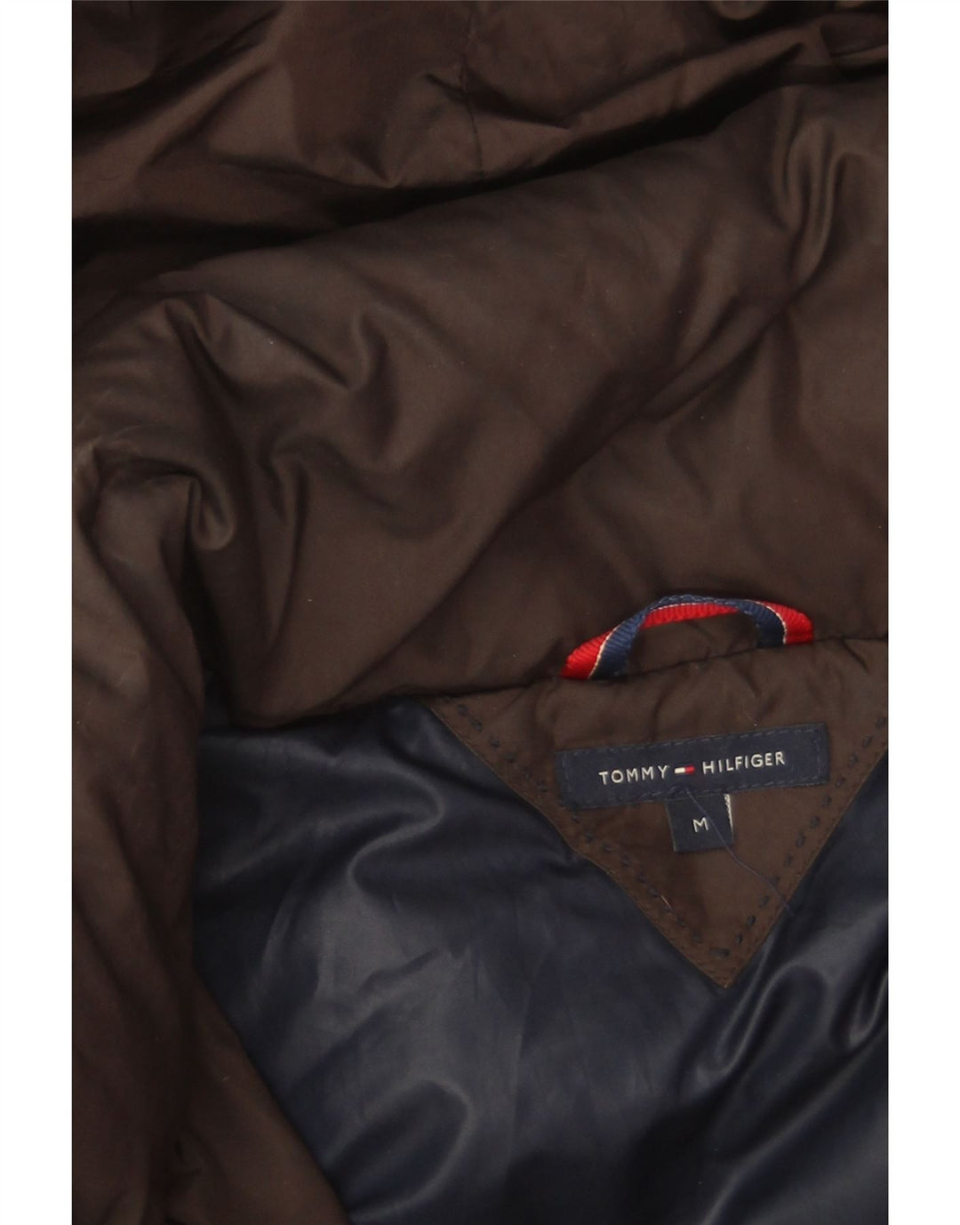 Tommy Hilfiger Wattierter Damenmantel mit Kapuze, UK 14, Mittelbraun, Polyester
