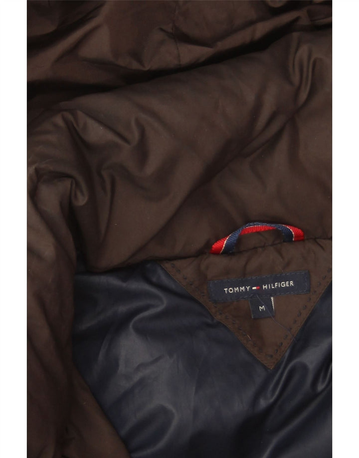 Tommy Hilfiger Wattierter Damenmantel mit Kapuze, UK 14, Mittelbraun, Polyester