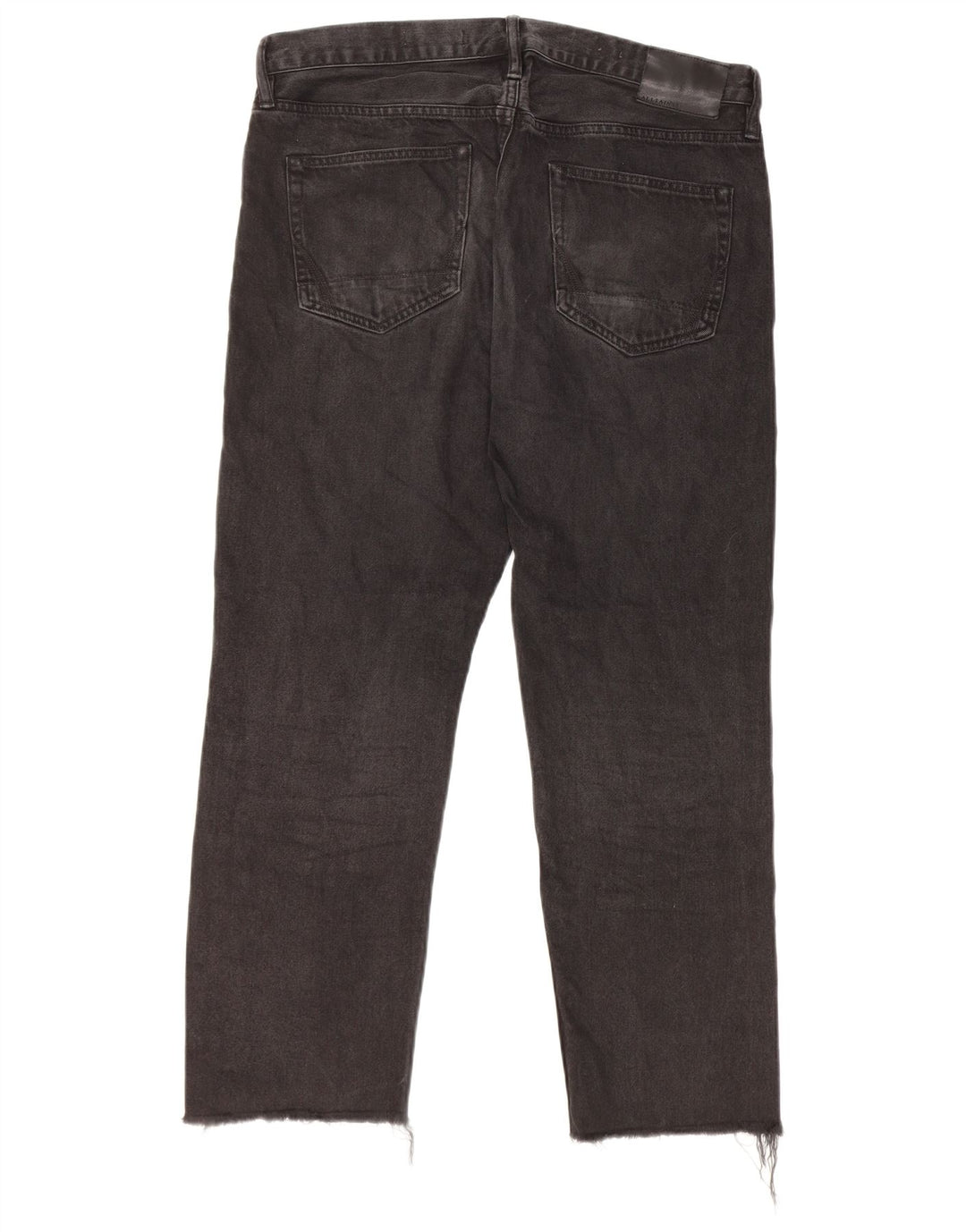 ALL SAINTS Herren Sid Straight Jeans W32 L26 Schwarze Baumwolle
