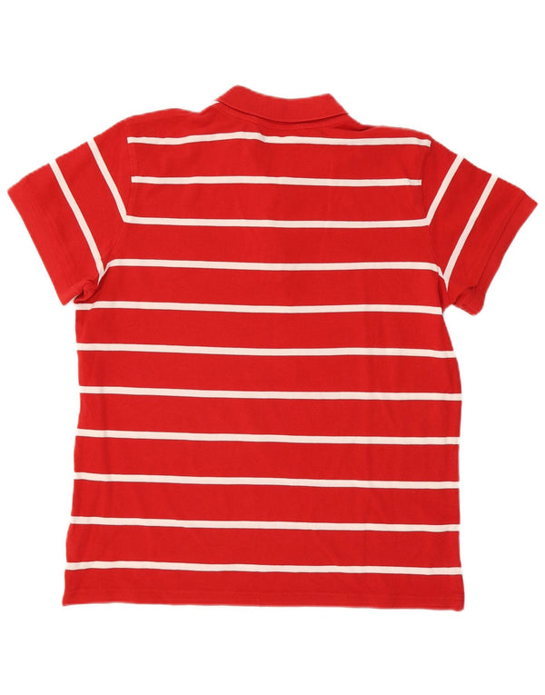 Adidas Herren Poloshirt XL rot gestreift aus Baumwolle