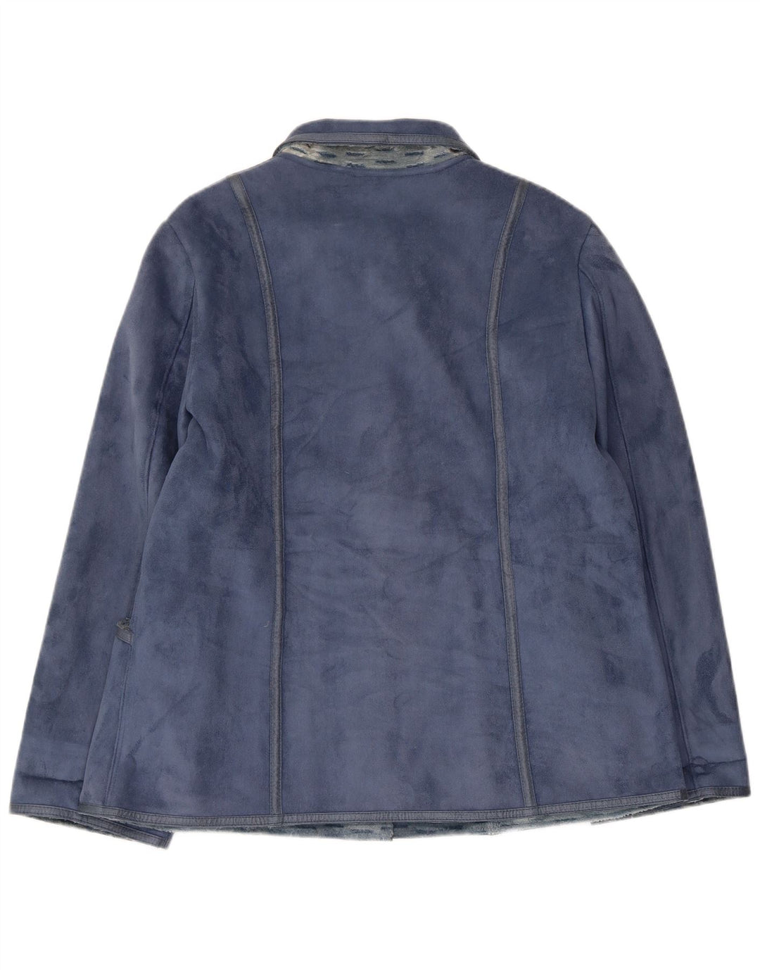 Vintage Damen Mantel IT 50 XL Blau Polyester