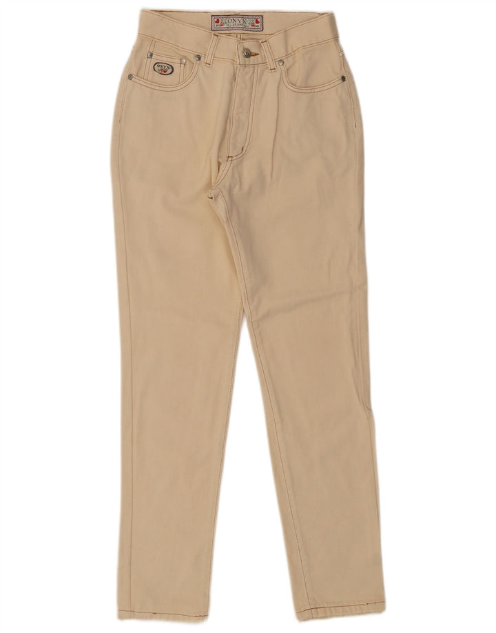 Onyx Damen Slim Jeans W29 L29 Beige Baumwolle