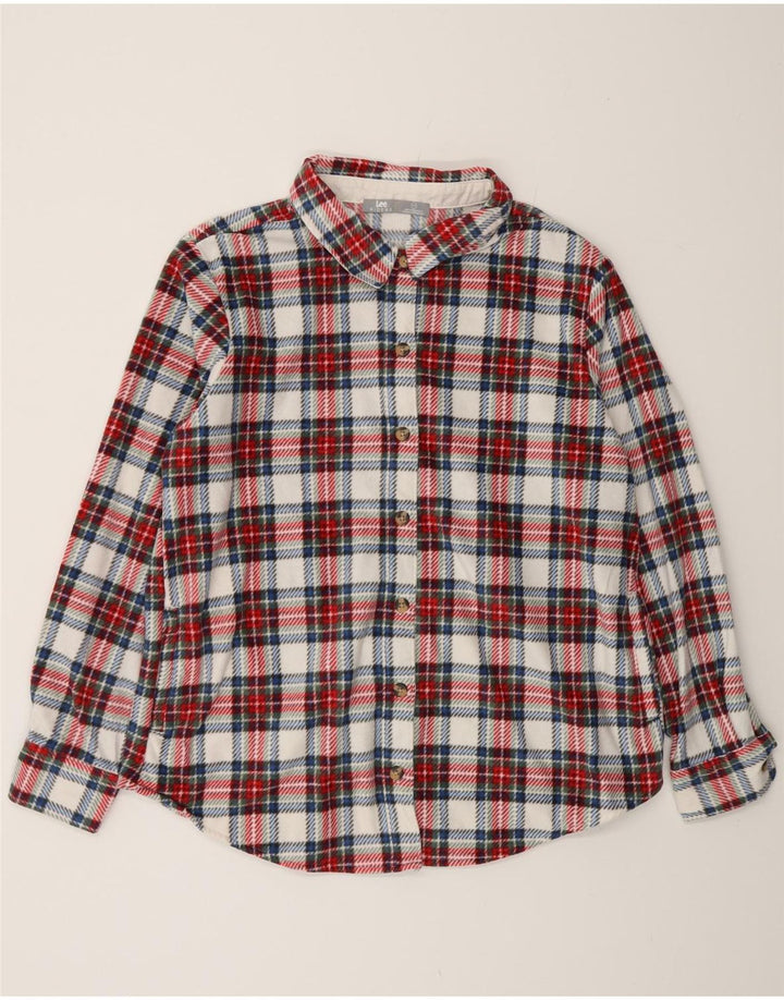 LEE Damen Riders Flanellhemd UK 16 Großes rot kariertes Polyester
