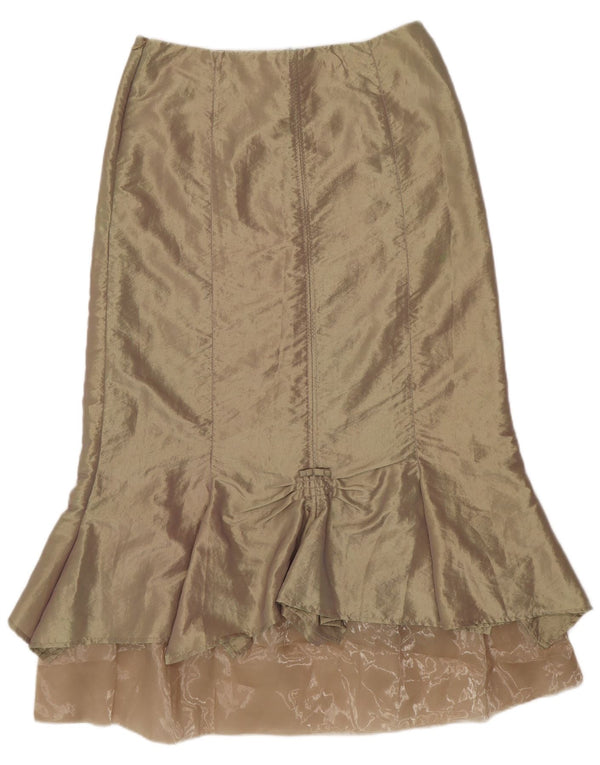 SASHA Damen Maxi-Trompetenrock US 12 Large W32 Gold Nylon