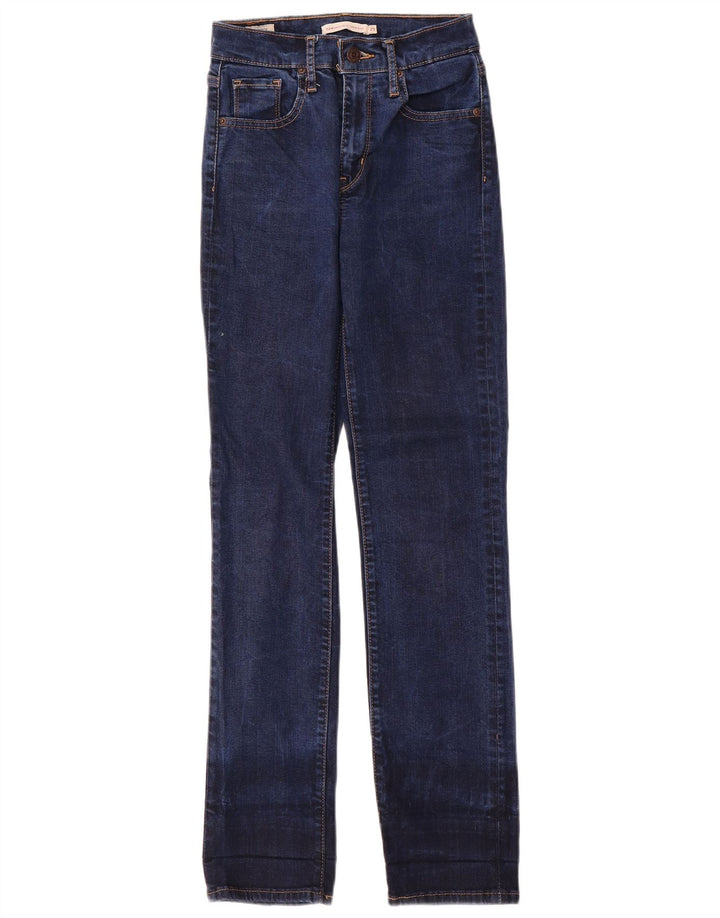 Levi's Damen 724 High Rise Straight Jeans W25 L30 Marineblaues Polyester
