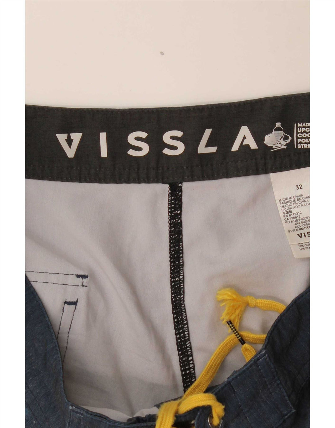 Vissla Herren-Badeshorts, mittelgroß, mehrfarbig, gestreift, Baumwolle, Strand