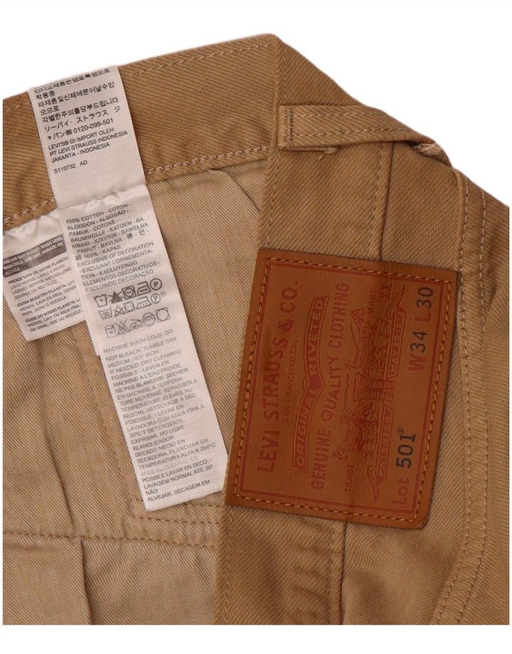 Levi's Herren 501 Straight Jeans W34 L27 Beige Baumwolle