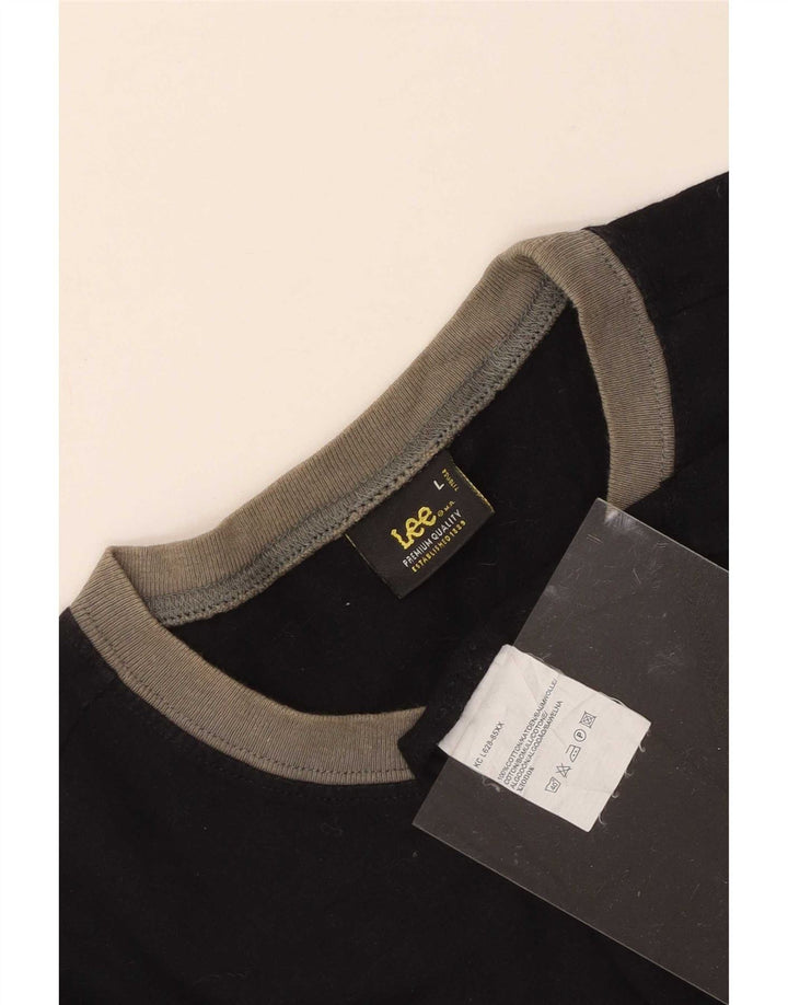 Lee Herren T-Shirt Top Large Schwarz Baumwolle