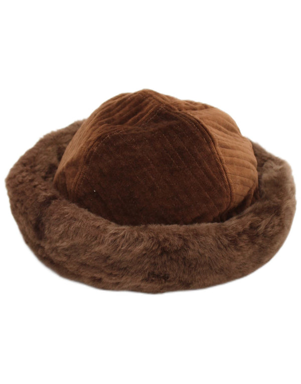 Vintage Damen Cord-Eimerhut, groß, braun