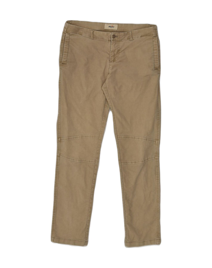 ELLESSE Womens Slim Chino Trousers IT 46 Large W32 L30 Beige Cotton | Vintage Ellesse | Thrift | Second-Hand Ellesse | Used Clothing | Messina Hembry 