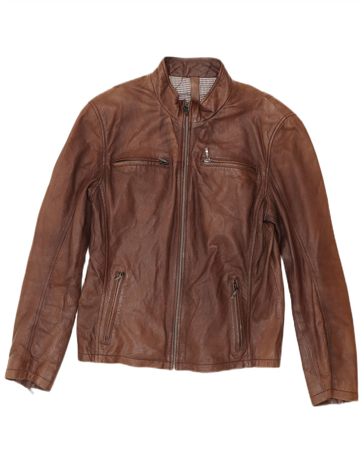 Conbipel Herren Leder Bikerjacke IT 48 Mittelbraunes Lammleder