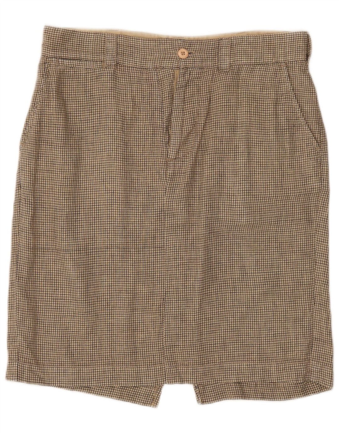 Gerader Rock für Damen von Woolrich, W33, groß, beige kariertes Leinen