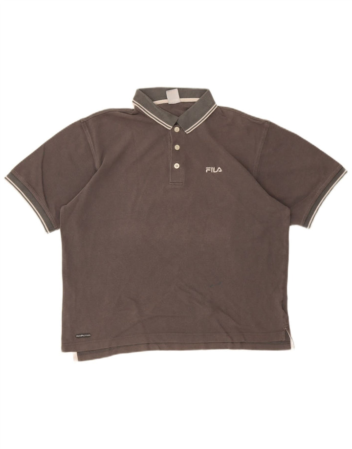Fila Herren-Poloshirt aus mittelgrauer Baumwolle