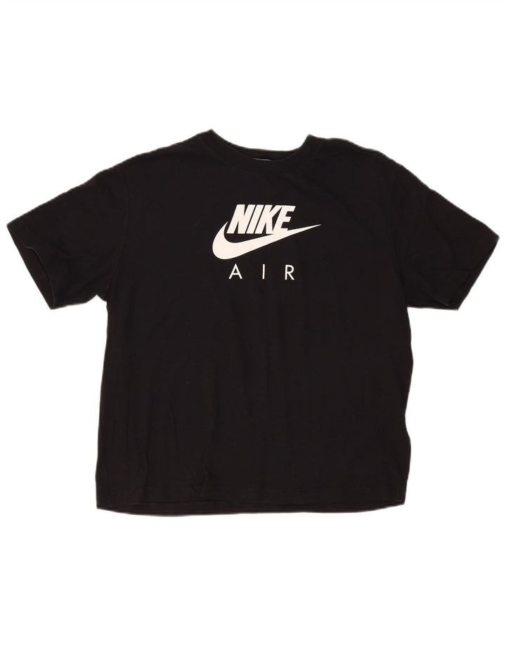 Nike Damen-T-Shirt in Übergröße mit Grafik, UK 10, Größe S, Schwarz, Baumwolle