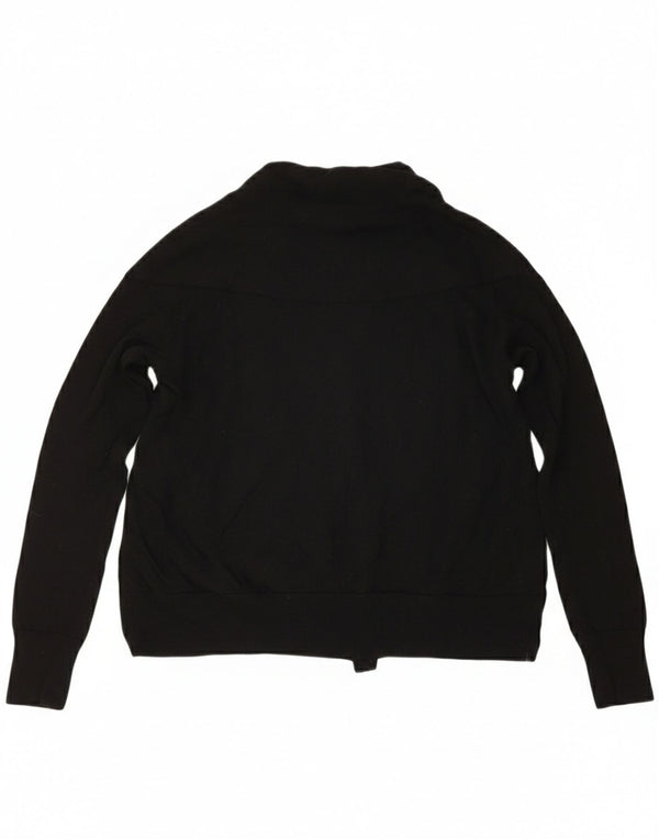 Cos Damen Übergroßer offener Cardigan-Pullover UK 6 XS Schwarze Wolle