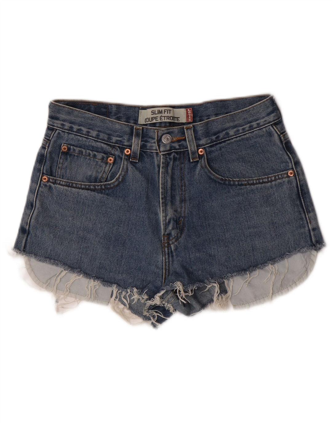 Levi's Damen Denim Slim Fit Hot Pants W32 Große blaue Baumwolle