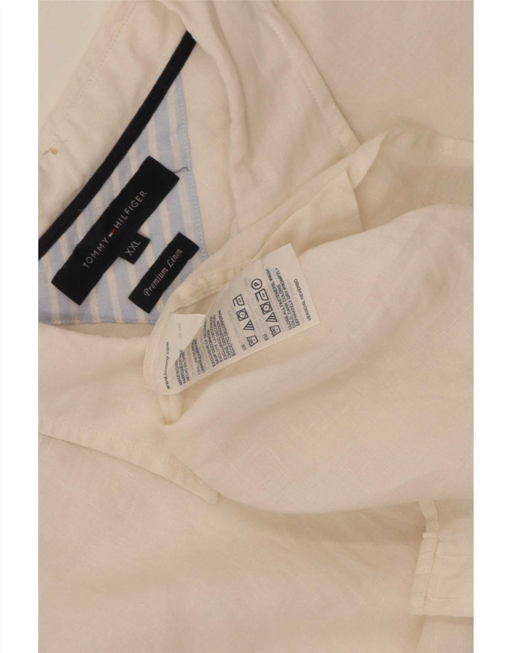 Tommy Hilfiger Herrenhemd 2XL Weiß Leinen