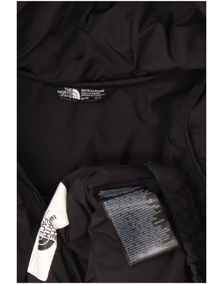 The North Face wattierte Jungenjacke mit Kapuze, 14–15 Jahre, XL, schwarzes Polyester