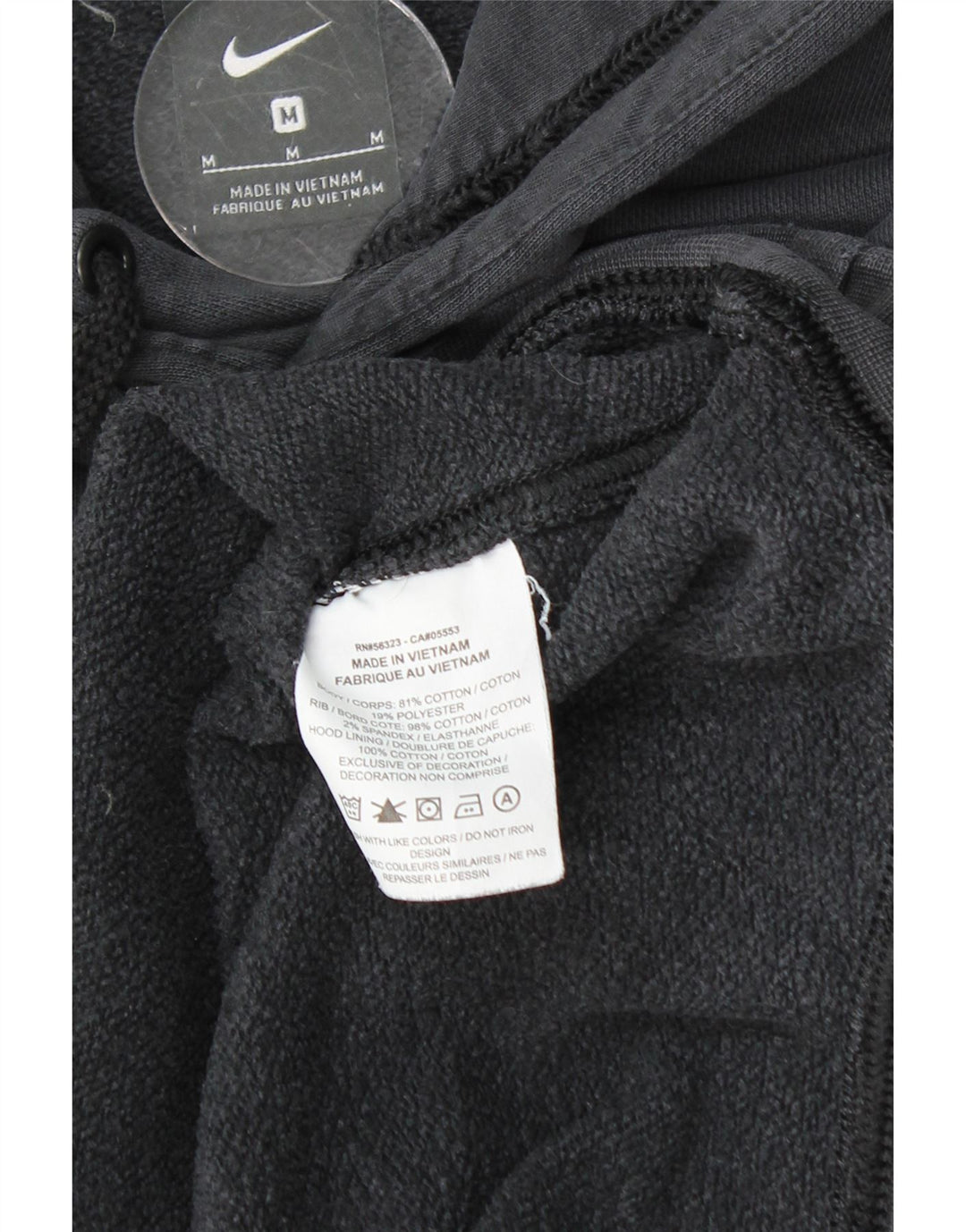 NIKE Mens Graphic Hoodie Jumper Medium Navy Blue Cotton