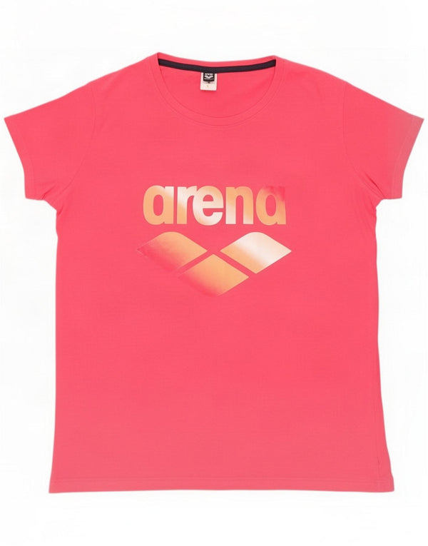 Arena Damen Grafik T-Shirt Top UK 14 Medium Pink Sports