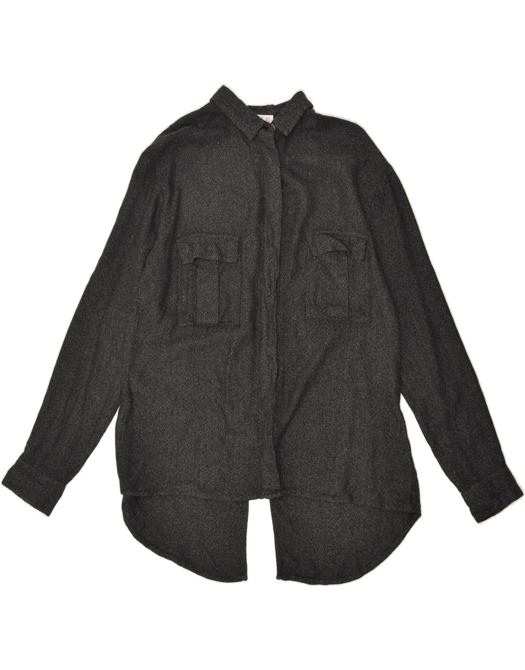 MANGO Womens Oversized Asymmetric Shirt US 4 Small Grey | Vintage Mango | Thrift | Second-Hand Mango | Used Clothing | Messina Hembry 