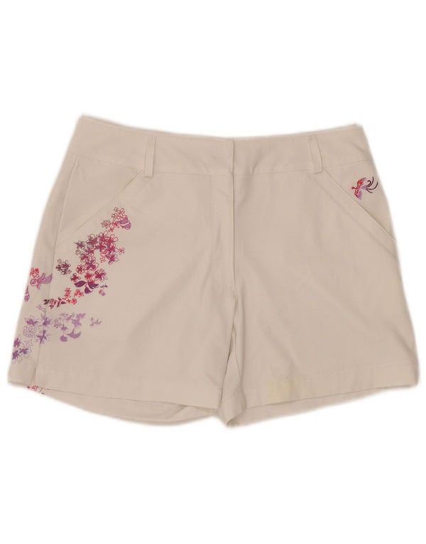 Nike Damen Golf Graphic Chino Shorts Small W28 Weiß geblümtes Polyester