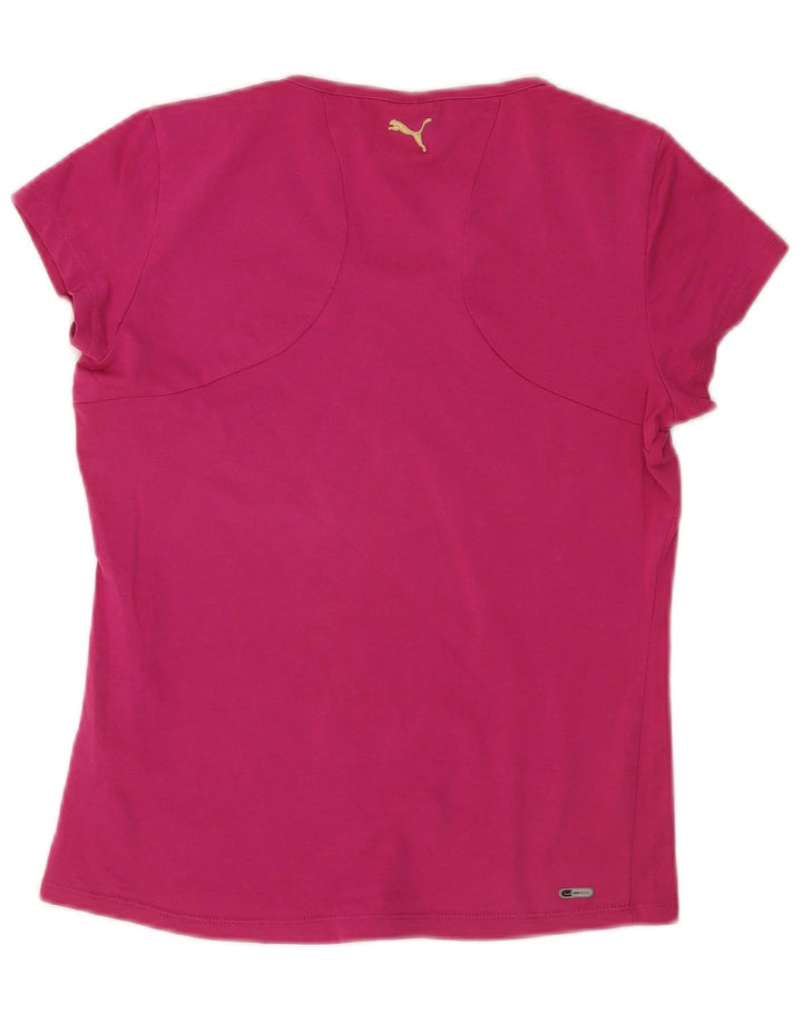 Puma Damen Graphic T-Shirt Top UK 12 Mittelrosa