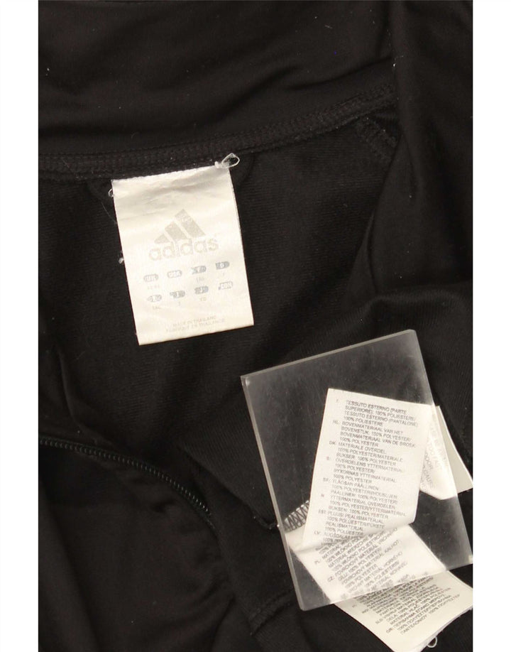 Adidas Herren-Trainingsanzugoberteil, UK-Größe 42/44, großes schwarzes Colourblock-Polyester