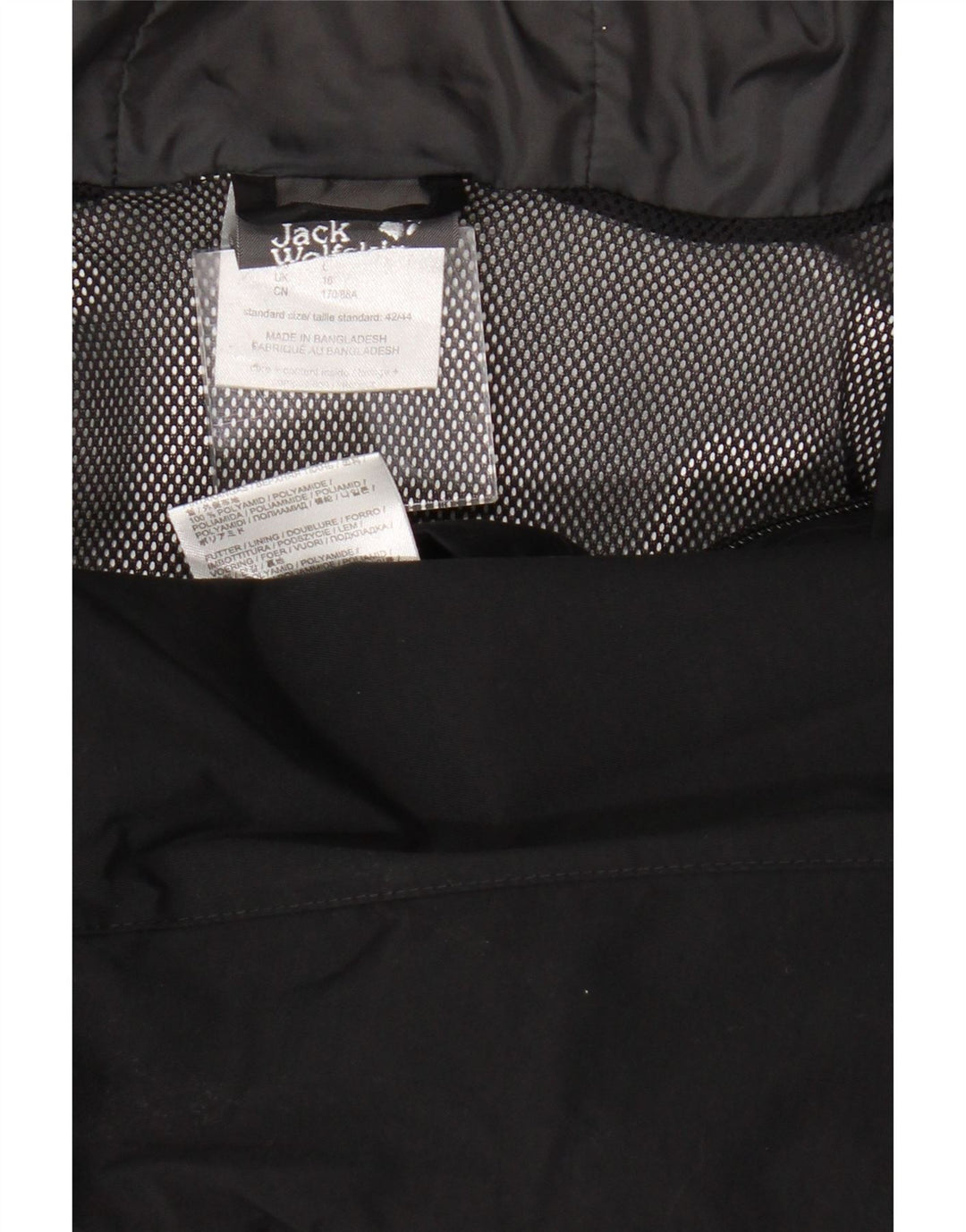 Jack Wolfskin Damen Regenjacke mit Kapuze UK 16 Large Schwarz Polyamid