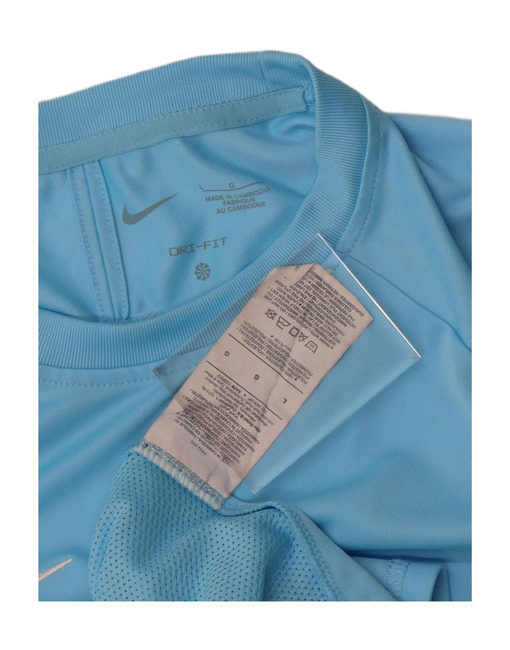 NIKE Herren Dri Fit T-Shirt-Oberteil, großes blaues Farbblock-Polyester