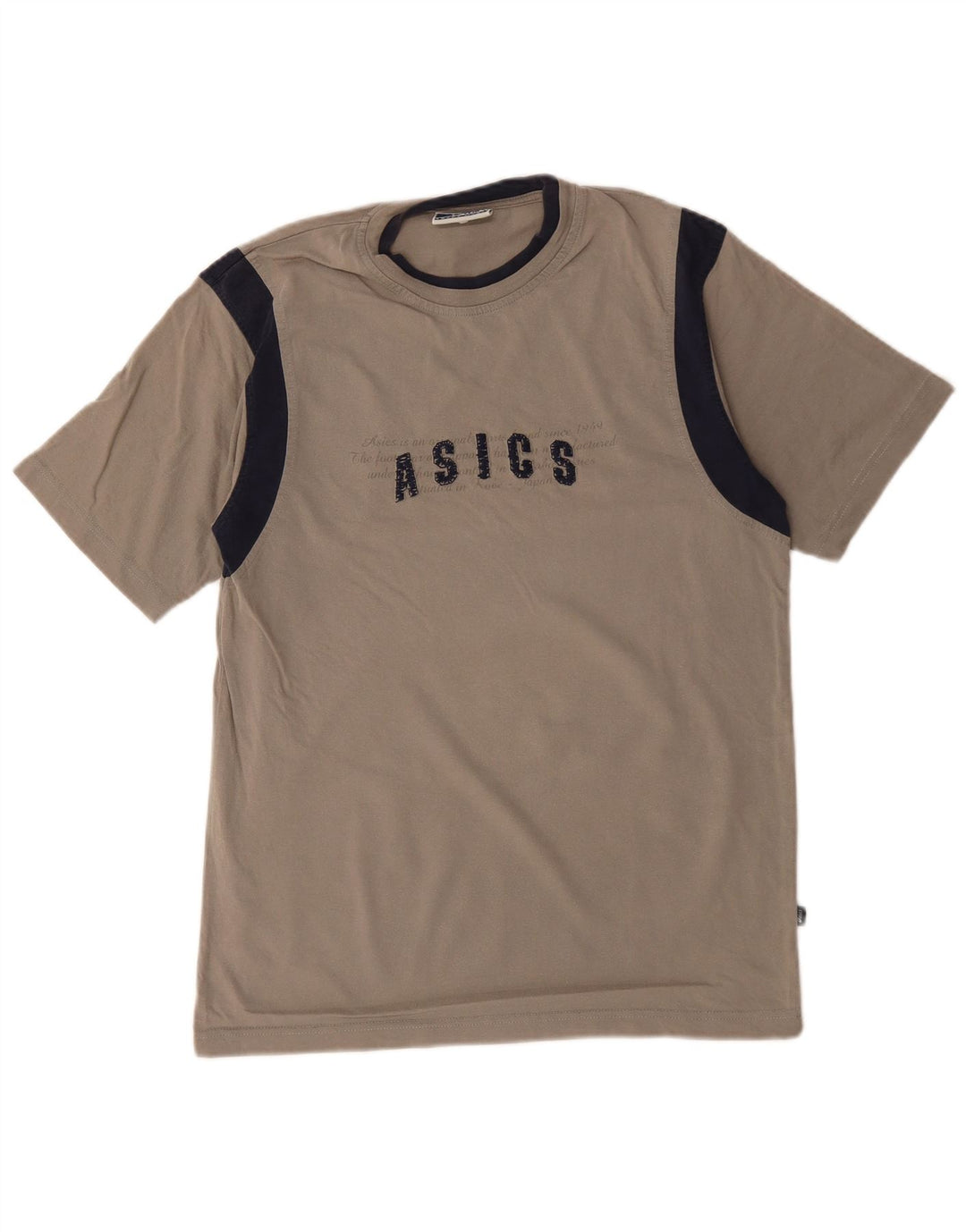 Asics Herren-T-Shirt mit Grafik, Größe S, Grau, Colourblock-Baumwolle