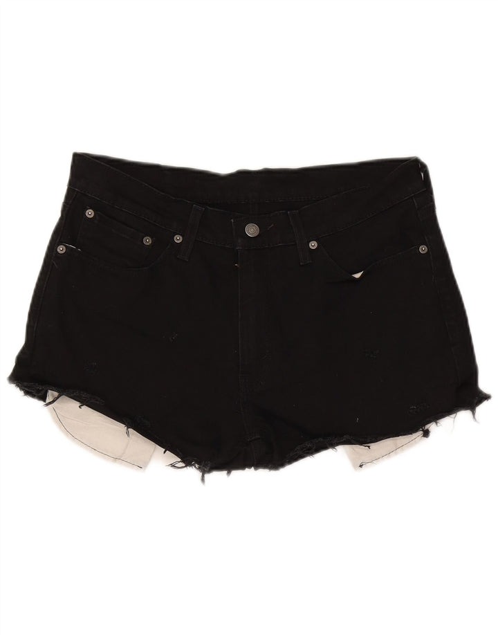 Levi's Damen 541 Jeansshorts W32 Large Schwarz Baumwolle