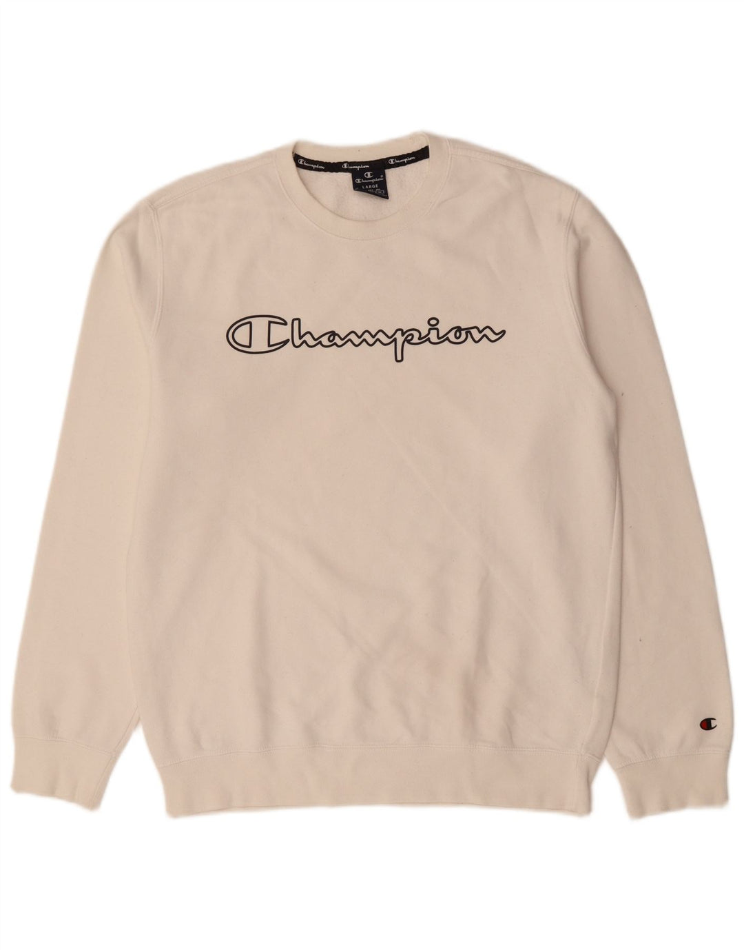 CHAMPION Herren-Sweatshirt mit Grafik, groß, aus weißer Baumwolle