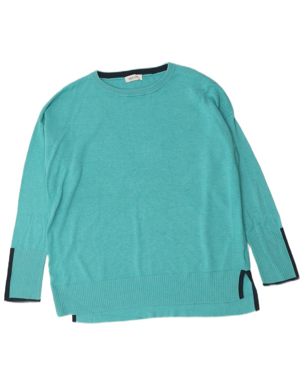 White Stuff Damen-Pullover, übergroß, U-Boot-Ausschnitt, Gr. 40, Größe L, Türkis