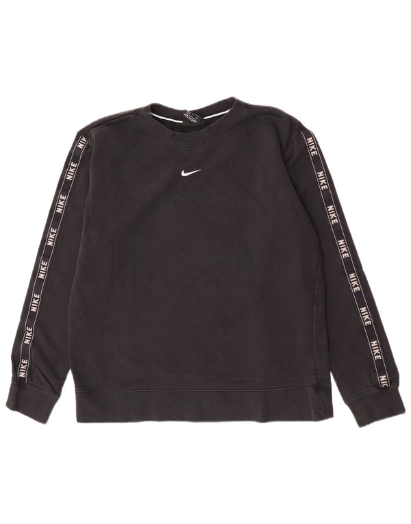Nike Womens Graphic Oversized Sweatshirt Pullover UK 10 Small Schwarz