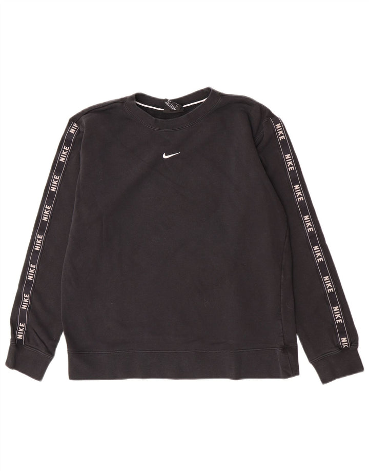 Nike Womens Graphic Oversized Sweatshirt Pullover UK 10 Small Schwarz